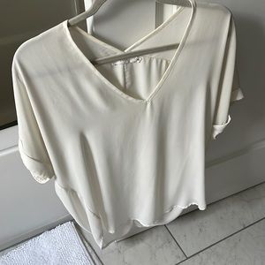 Cream T-shirt blouse